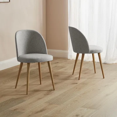 IO Living Burnham Dining Chair Pebble Natural Leg Set of 2