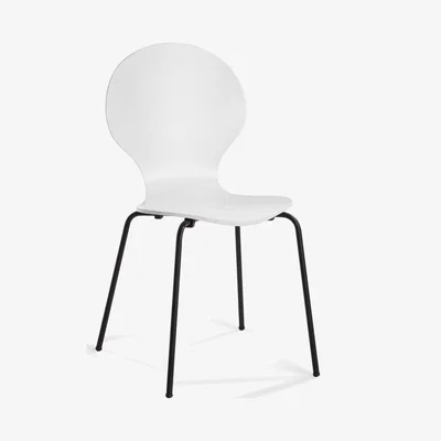 John Lewis House by John Lewis Crescent Dining Chairs, White, Set of 4