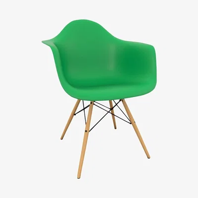 John Lewis Vitra Eames DAW Armchair, Light Maple Leg, Classic Green