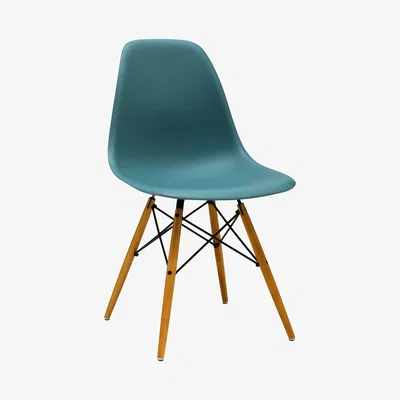 John Lewis Vitra Eames DSW Side Chair, Light Maple Leg, Ocean