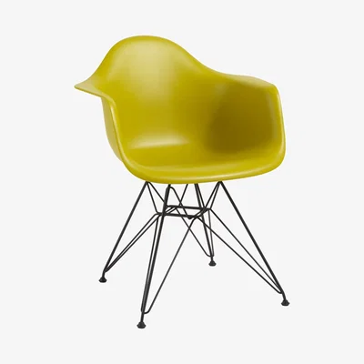 John Lewis Vitra Eames DAR Armchair, Black Metal Leg, Mustard