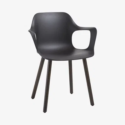 John Lewis Vitra HAL Armchair, Light Oak Leg, Basic Dark