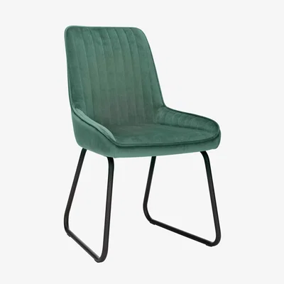 John Lewis John Lewis & Partners Brooks Velvet Side Dining Chairs, Set of 2, Teal
