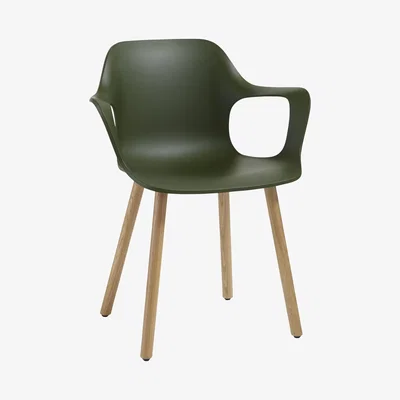 John Lewis Vitra HAL Armchair, Light Oak Leg, Ivy