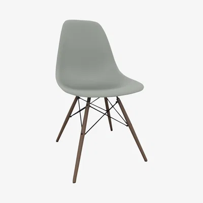 John Lewis Vitra Eames DSW Side Chair, Dark Maple Leg, Moss Grey