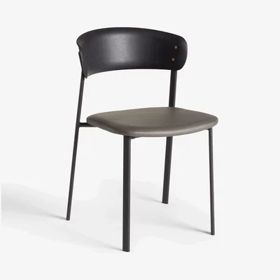 John Lewis John Lewis & Partners Contour Dining Chair, Black/Grey