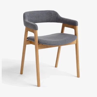 John Lewis John Lewis & Partners Santino Dining Armchair, Grey/Oak