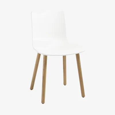 John Lewis Vitra HAL Chair, Light Oak Leg, White
