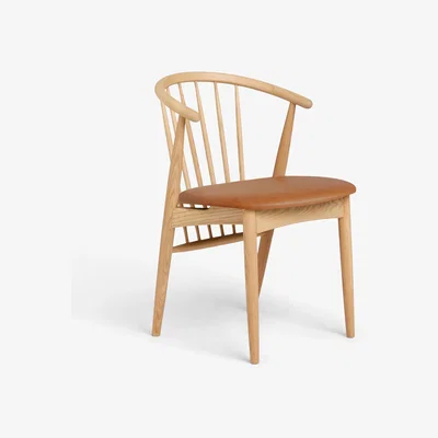 John Lewis John Lewis Kinross Ash Wood Dining Chair with Leather Seat