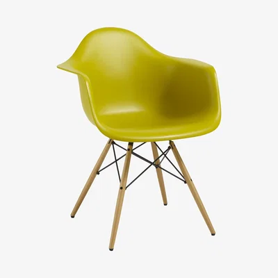 John Lewis Vitra Eames DAW Armchair, Light Maple Leg, Mustard