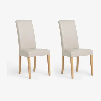 John Lewis John Lewis ANYDAY Slender Faux Leather Dining Chairs, Set of 2