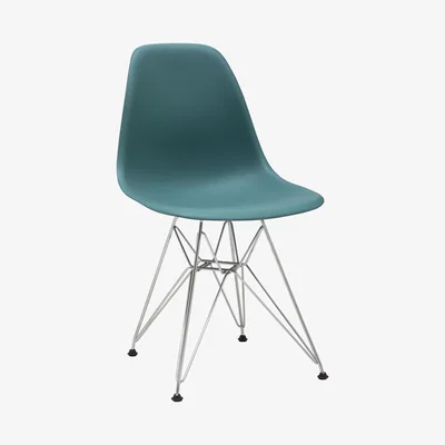 John Lewis Vitra Eames DSR Side Chair, Chrome Leg, Ocean