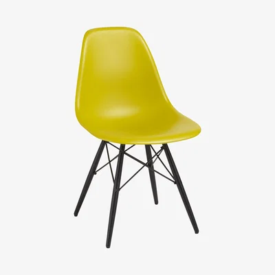 John Lewis Vitra Eames DSW Side Chair, Black Maple Leg, Mustard
