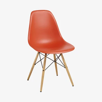 John Lewis Vitra Eames DSW Side Chair, Light Maple Leg, Poppy Red