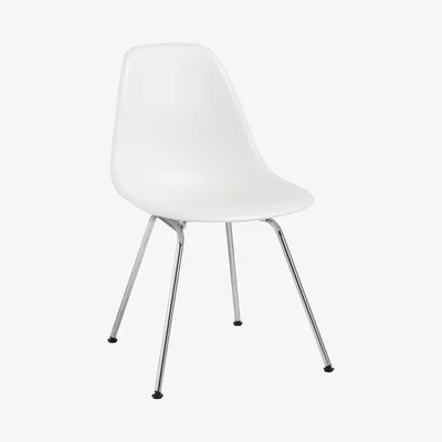 John Lewis Vitra Eames DSX Side Chair, Chrome Leg, White