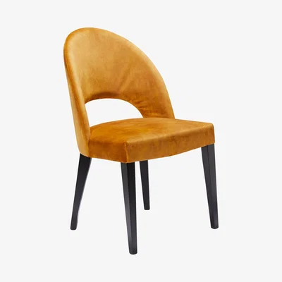 John Lewis John Lewis & Partners Moritz Velvet Dining Chair, Amber