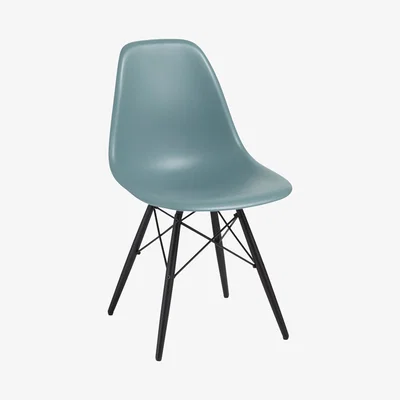 John Lewis Vitra Eames DSW Side Chair, Black Maple Leg, Ocean