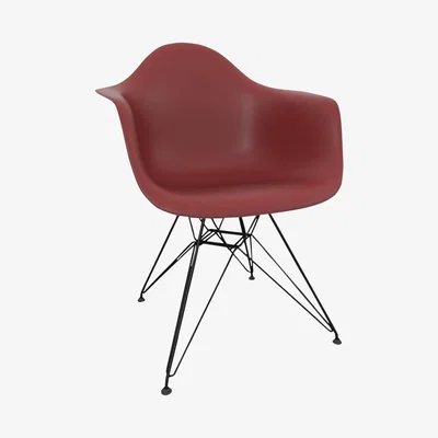 John Lewis Vitra Eames DAR Armchair, Black Metal Leg, Oxide Red
