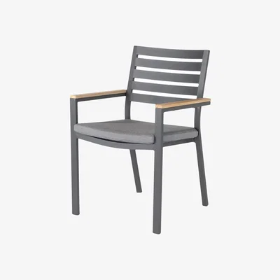 John Lewis KETTLER Elba Signature Garden Dining Chair, Grey