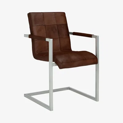 John Lewis John Lewis & Partners Classico Leather Office/Dining Chair, Tan