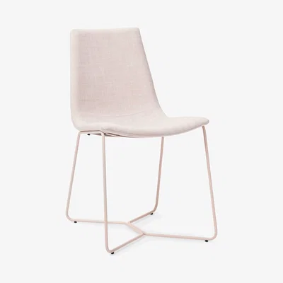John Lewis west elm Slope Upholstered Dining Chair, Soft Pink