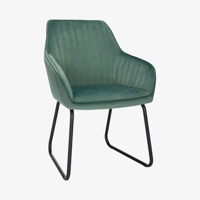 John Lewis John Lewis & Partners Brooks Velvet Dining Armchairs, Set of 2, Teal
