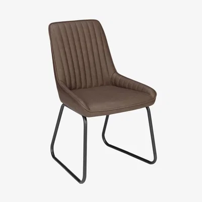 John Lewis John Lewis & Partners Brooks Side Dining Chairs, Set of 2, Antique Brown