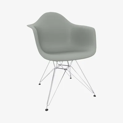 John Lewis Vitra Eames DAR Armchair, Chrome Leg, Moss Grey