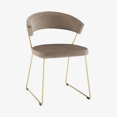 John Lewis Connubia by Calligaris New York Velvet Dining Chair, Sand