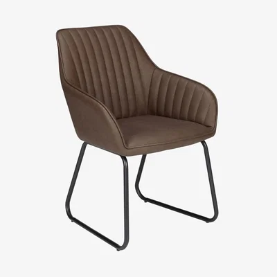 John Lewis John Lewis & Partners Brooks Dining Armchairs, Set of 2, Antique Brown