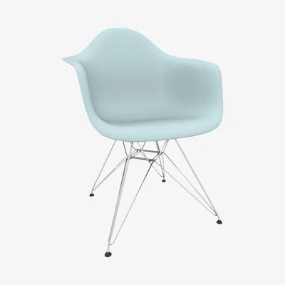 John Lewis Vitra Eames DAR Armchair, Chrome Leg, Ice Grey