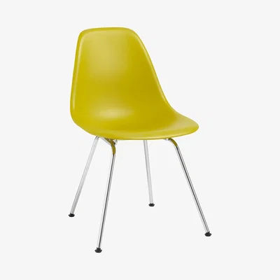 John Lewis Vitra Eames DSX Side Chair, Chrome Leg, Mustard