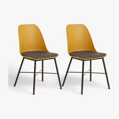 John Lewis ANYDAY John Lewis & Partners Whistler Dining Chairs, Set of 2, Mustard