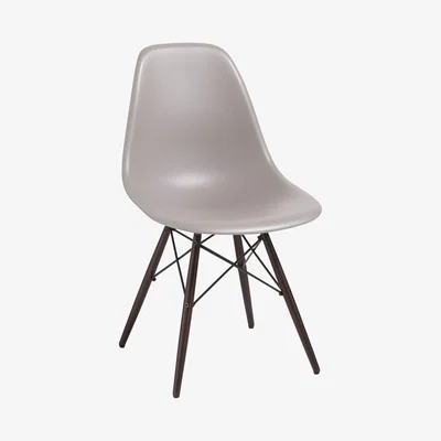 John Lewis Vitra Eames DSW Side Chair, Dark Maple Leg, Mauve Grey