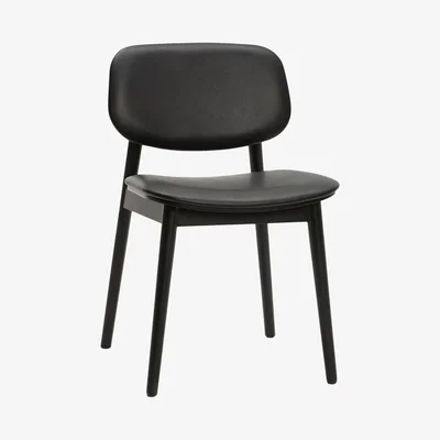 John Lewis John Lewis & Partners Lando Faux Leather Dining Chair, Black