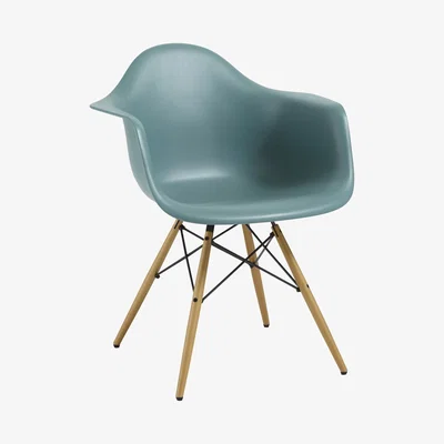 John Lewis Vitra Eames DAW Armchair, Light Maple Leg, Ocean