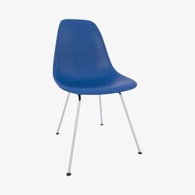 John Lewis Vitra Eames DSX Side Chair, Chrome Leg, Navy