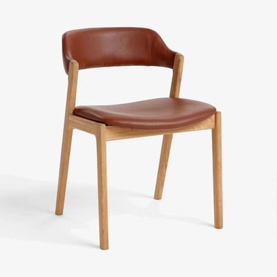John Lewis John Lewis & Partners Santino Dining Chair, Tan/Oak