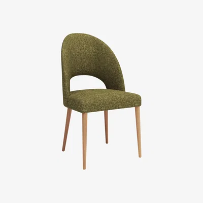 John Lewis John Lewis Moritz II Boucle Yarn Dining Chair, Green/Oak