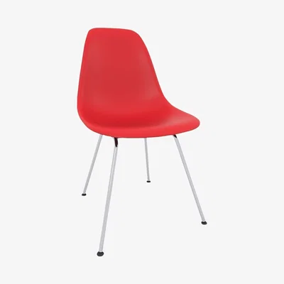 John Lewis Vitra Eames DSX Side Chair, Chrome Leg, Classic Red