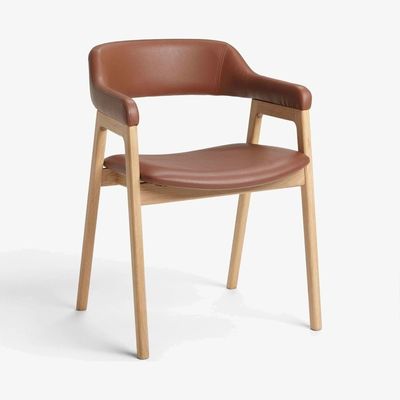John Lewis John Lewis & Partners Santino Dining Armchair, Tan/Oak