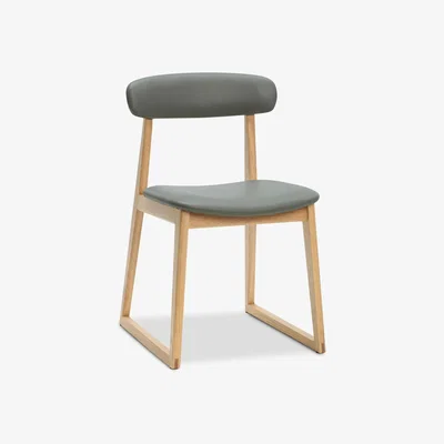 John Lewis John Lewis & Partners Reflex Faux Leather Dining Chair, Taupe/Oak