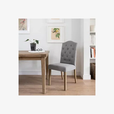 John Lewis One.World St James Linen & Oak Wood Dining Chair