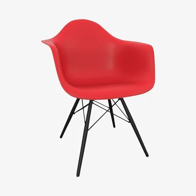 John Lewis Vitra Eames DAW Armchair, Black Maple Leg, Classic Red