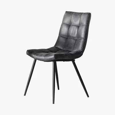 Knees Palmeston Faux Leather Dining Chair - Grey (Set of 2)