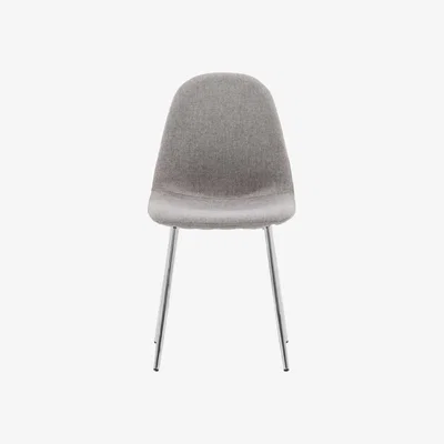 Knees Jolie Dining Chair - Grey / Chrome (2 Pack)