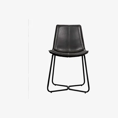 Knees Hawkley Faux Leather Dining Chair - Charcoal Grey (Set of 2)
