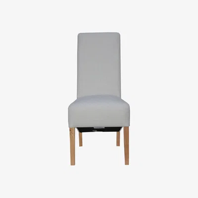 Knees Clemente Scroll Back Fabric Chairs  - Natural (2 Pack)