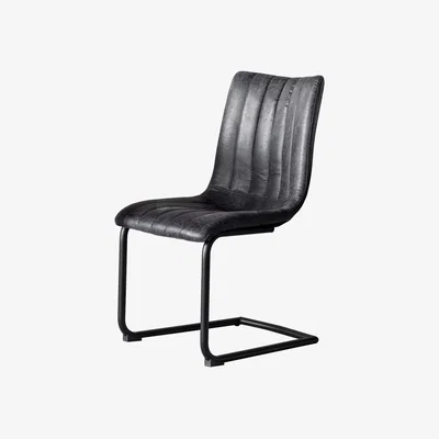 Knees Edington Faux Leather Dining Chair - Grey (Set of 2)