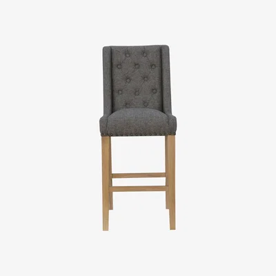 Knees Cantina Button Back Stool - Dark Grey